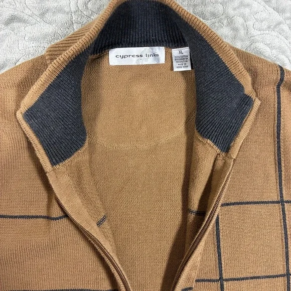 Cyprus Links 90s Golf Sweater Vest XL Chocolate Brown Fisherman Grandpa Indie - Picture 3 of 8